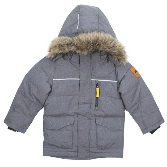 NAME IT Baby and Little Boy Down Filled Grey Winter Coat - Picture 1 of 5